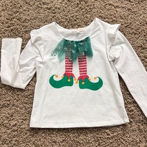 Truly Me White and Green Elf Long Sleeve Tee